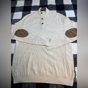 Tasso Elba Men’s 3 Button Down Sweater. Classic Style For Winter Or Layering. LG